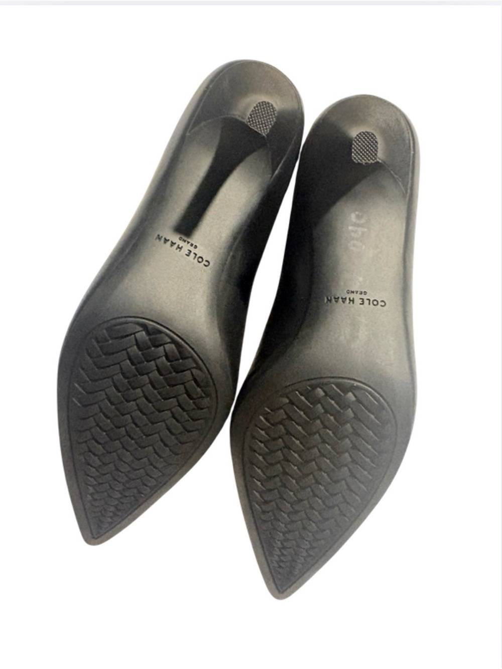 NEW COLE HAAN Womens Black Go To Park Pump Leather Pointed Toe Heels Sz 5.5 - Picture 2 of 3
